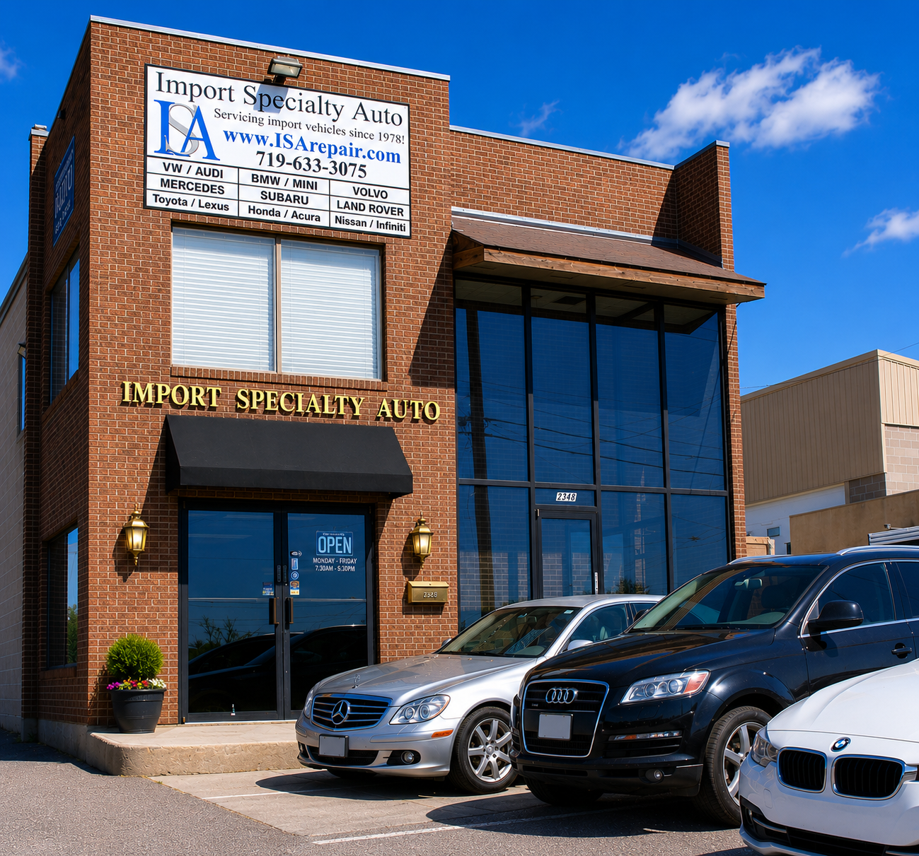 The current Import Specialty Auto building in Colorado Springs