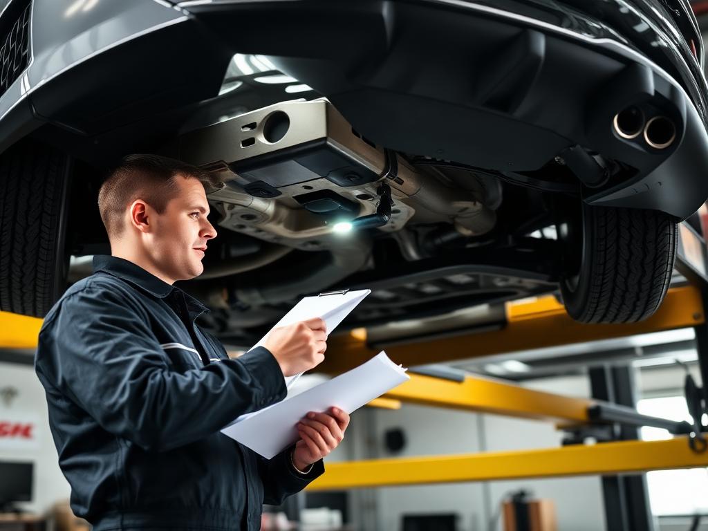 ASE-certified technician performing a used car pre-purchase inspection on an import vehicle in Colorado Springs